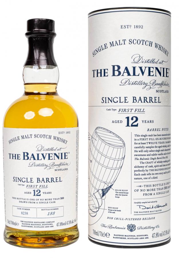 Balvenie 12yo Single Barrel 1st Fill Ex-Bourbon Barrel 8238 47.8% 700ml