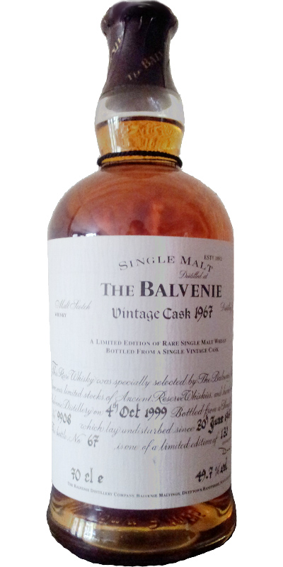 Balvenie 1967 Vintage Cask #9908 49.7% 700ml
