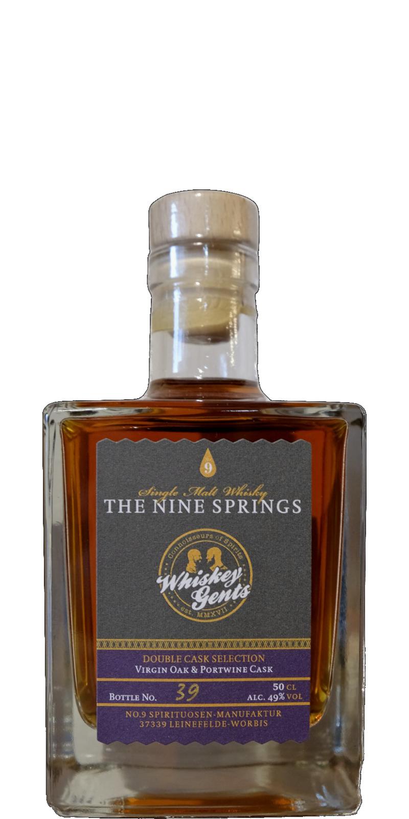 The Nine Springs Double Cask Selection Whiskey Gents 49% 500ml