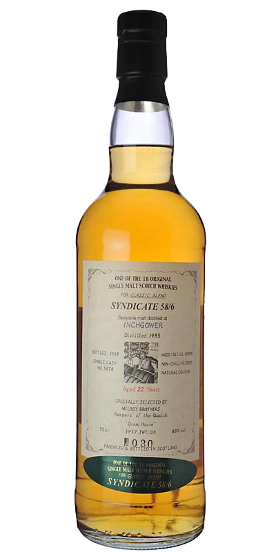 Inchgower 1985 Sy Refill Sherry 5678 46% 700ml
