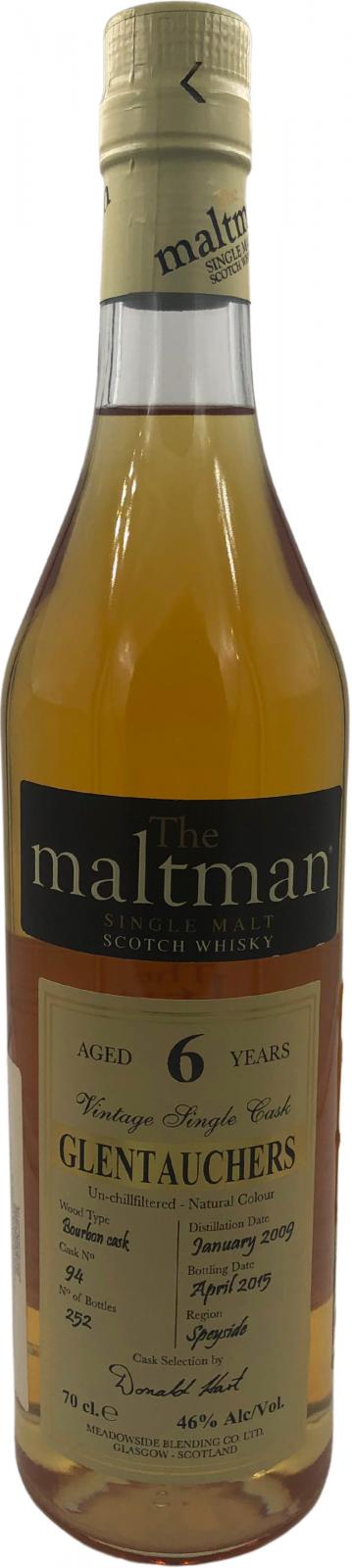 Glentauchers 2009 MBl The Maltman Single Cask Bourbon cask 94 46% 700ml