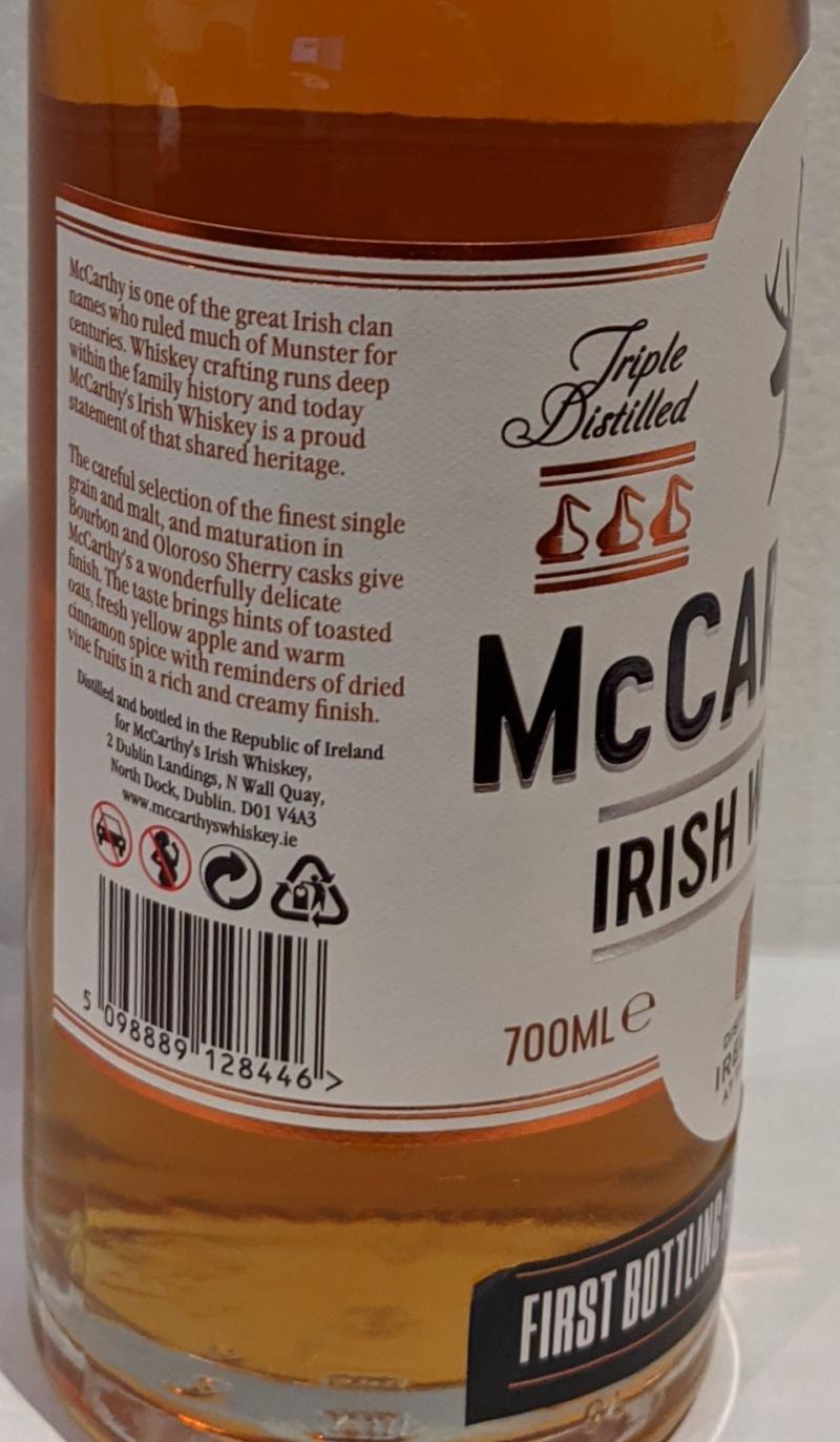 McCarthy's Irish Whiskey McCa