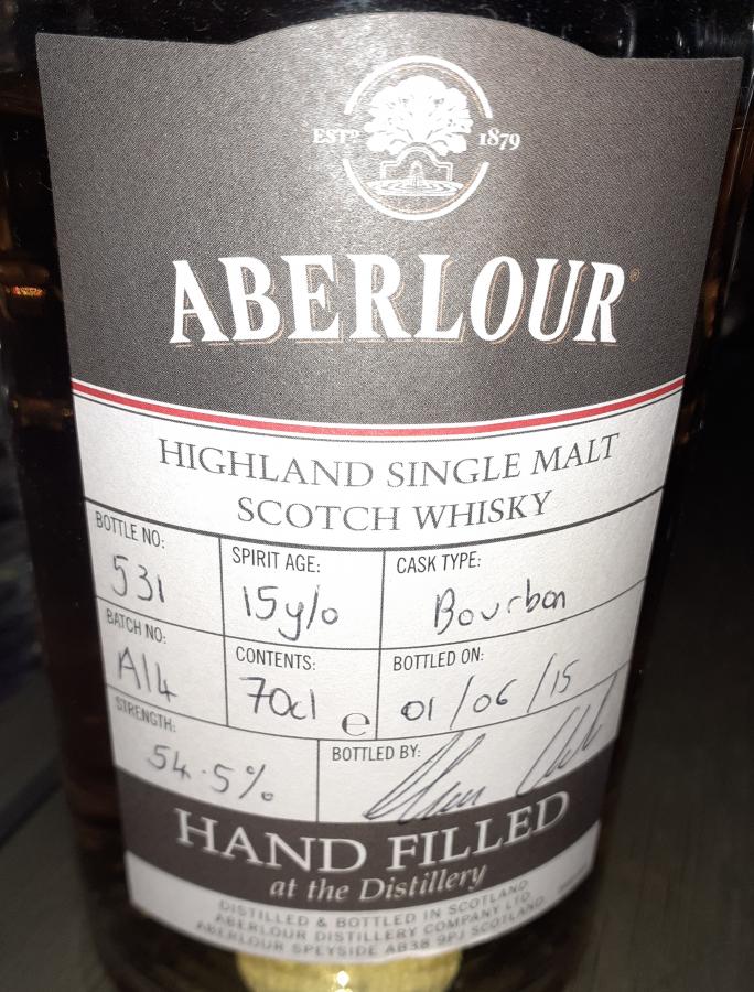 Aberlour 15yo Bourbon Cask A14 54.5% 700ml