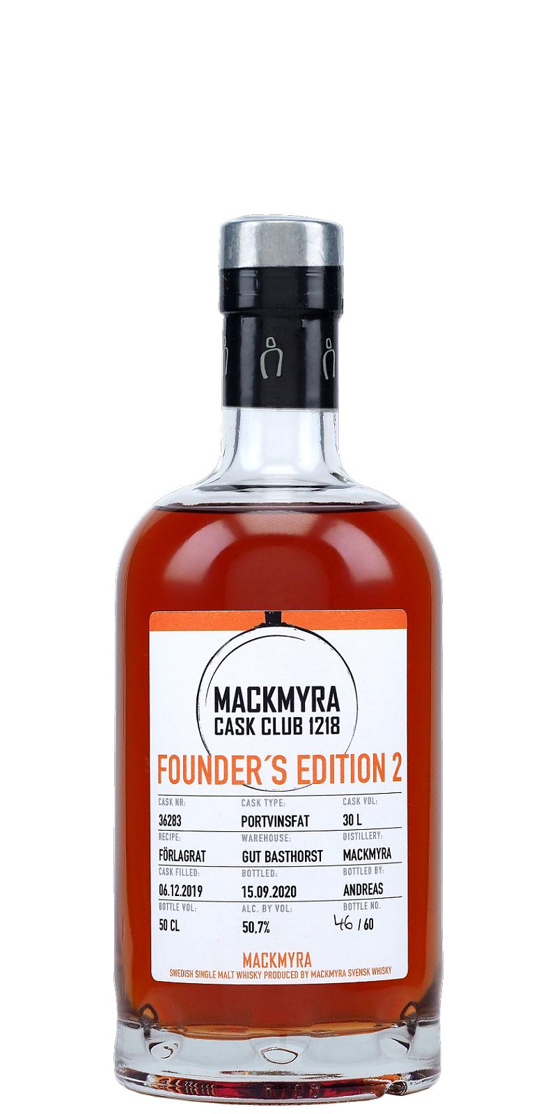 Mackmyra Founder's Edition 2 Portvinsvat #36283 50.7% 500ml
