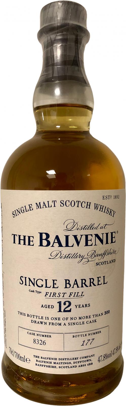 Balvenie 12yo Single Barrel First Fill Ex-Bourbon #8326 47.8% 700ml