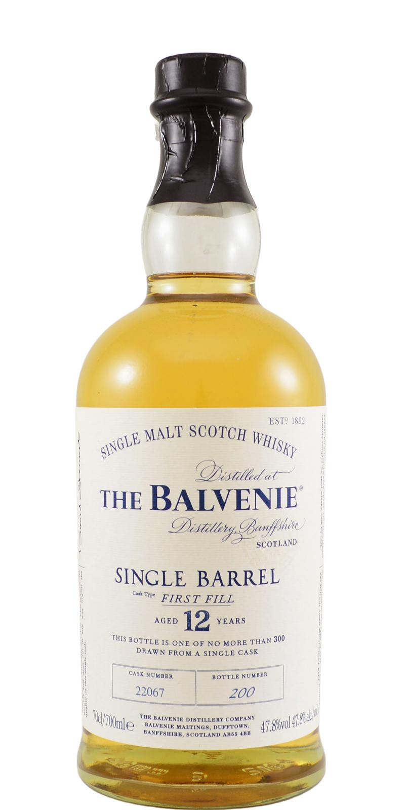 Balvenie 12yo Single Barrel #22067 47.8% 700ml