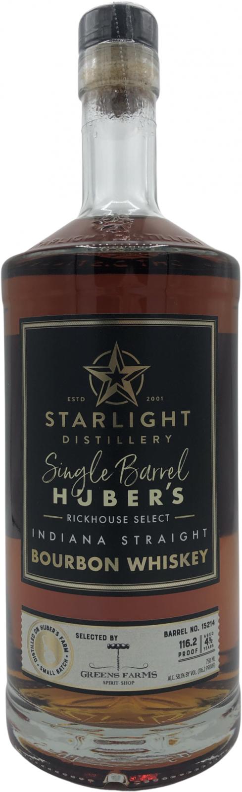 Starlight Distillery 4yo #15214 Greens Farms Spirit Shop 58.1% 750ml