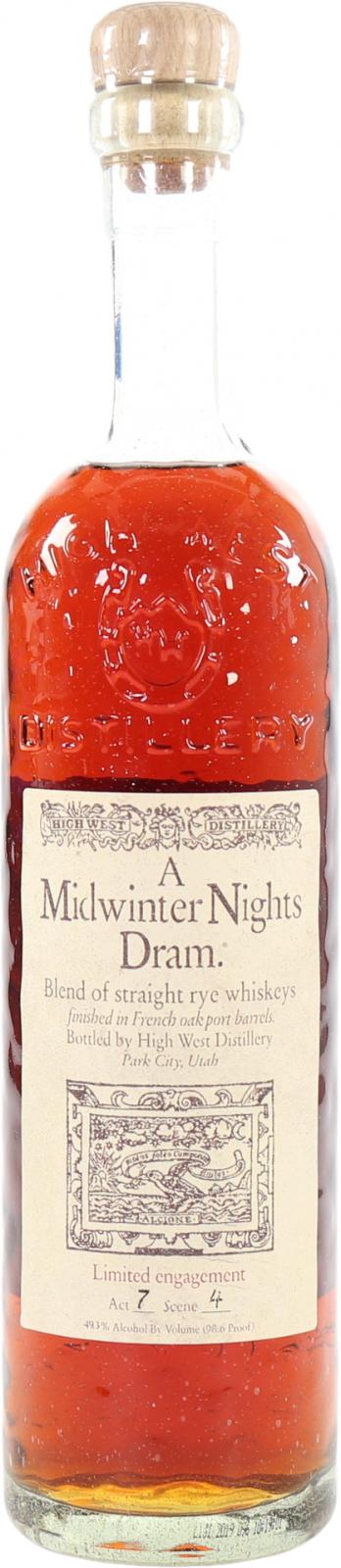 High West A Midwinter Nights Dram Act 7 Scene 4 49.3% 750ml