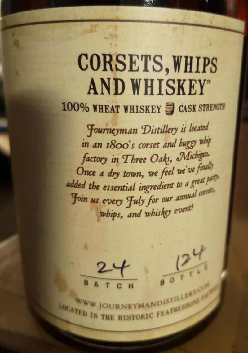 Journeyman Distillery Corsets, Whips and Whiskey - Ratings and