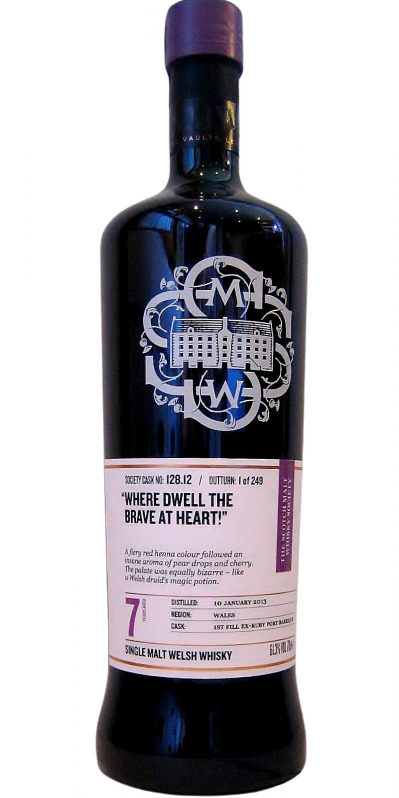 Penderyn 2013 SMWS 128.12 Where dwell the brave at heart 1st fill Barrique Ruby Port 61.3% 700ml