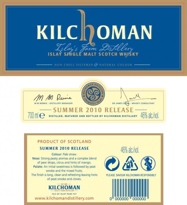 Kilchoman 2010 Summer Release