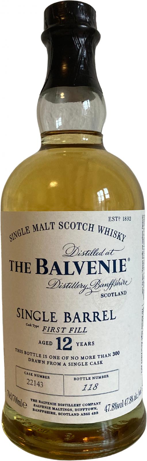 Balvenie 12yo First Fill Ex-Bourbon Barrel #22143 47.8% 700ml