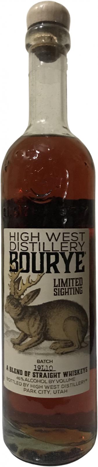 High West Bourye Limited Sighting BOUrbon & RYE New Charred Oak Batch 19L10 46% 750ml