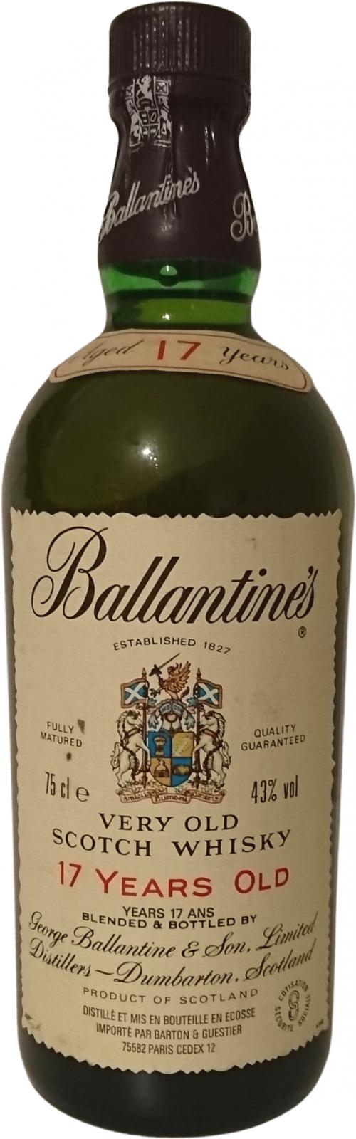 Ballantine's 17yo Barton & Guestier Paris 43% 750ml