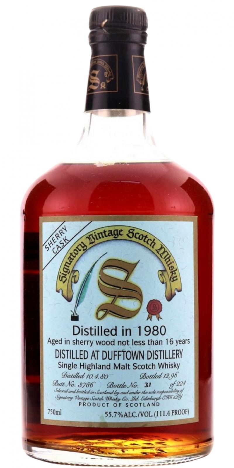 Dufftown 1980 SV Vintage Collection Dumpy Sherry Butt 3786 55.7% 750ml