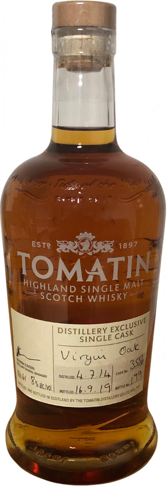 Tomatin 2014 Virgin Oak #3556 61.8% 700ml