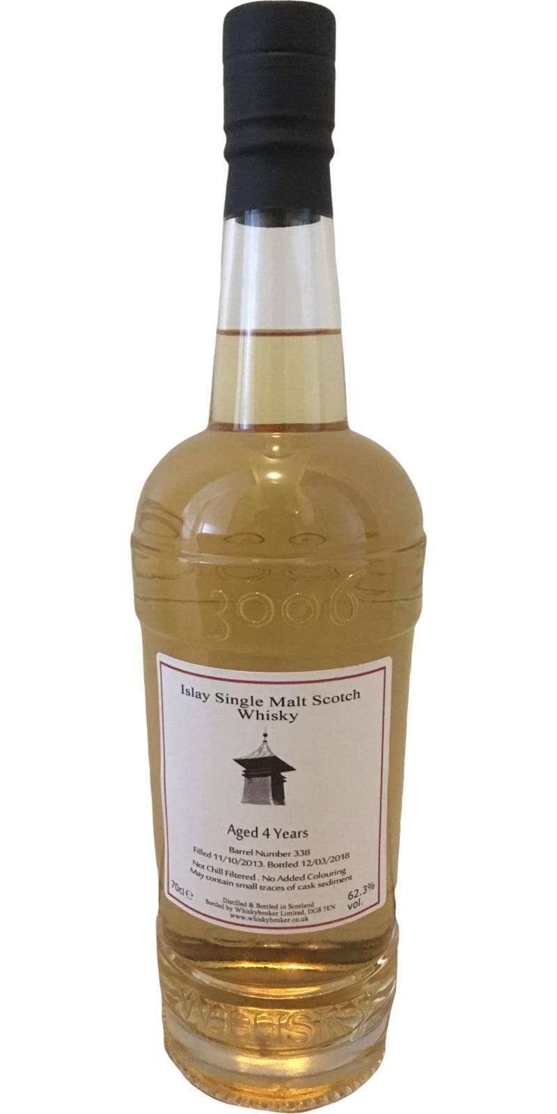 Islay Single Malt Scotch Whisky 2013 WhB Bourbon barrel #338 62.3% 700ml