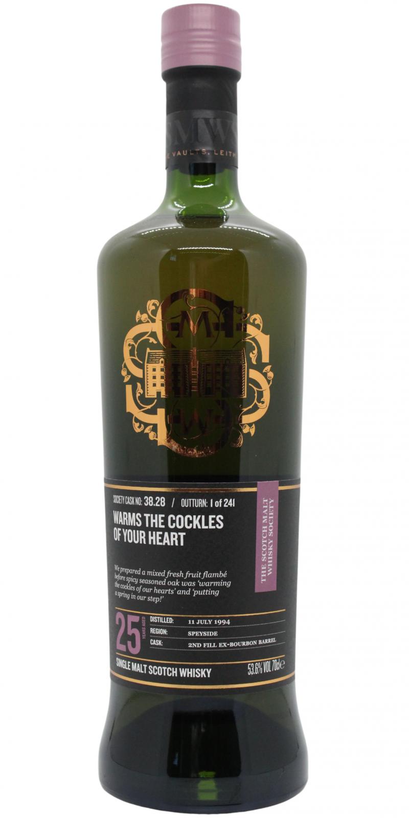 Caperdonich 1994 SMWS 38.28 Warms the cockles ofyo ur heart 2nd Fill Ex-Bourbon Barrel 53.6% 700ml