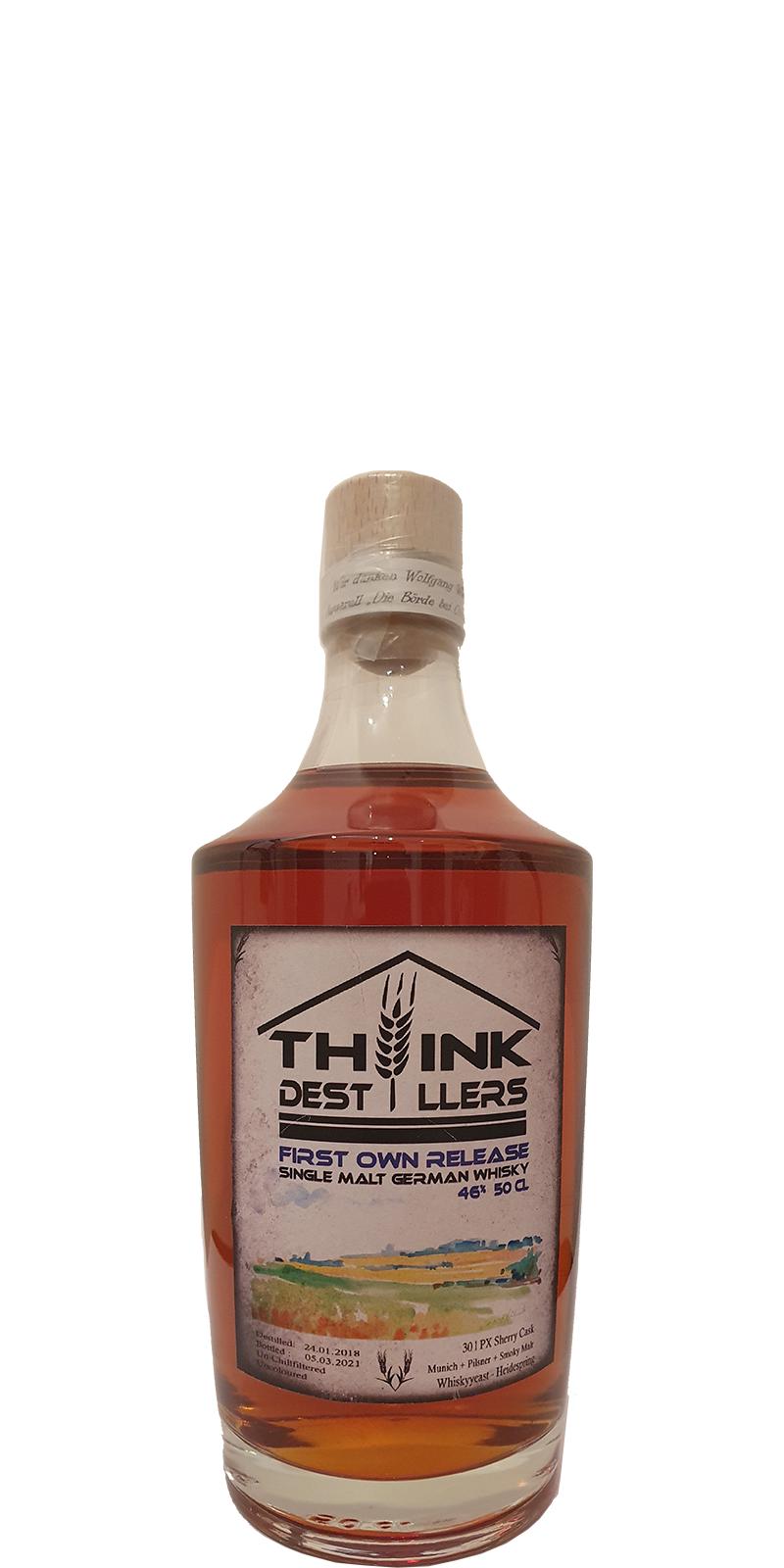 Think Destillers 2018 1st own release PX Sherry Cask 46% 500ml