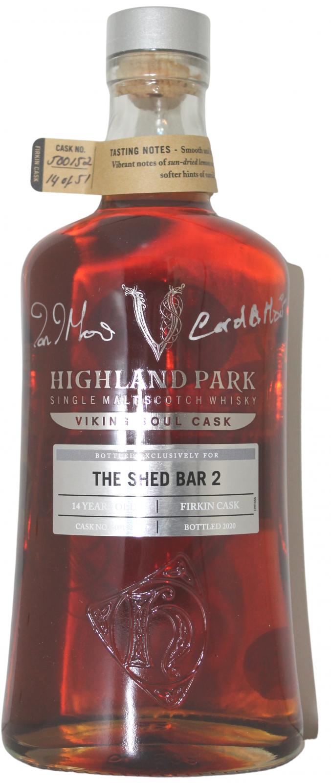 Highland Park 14yo Firkin cask #500152 The Shed Bar 56.7% 700ml