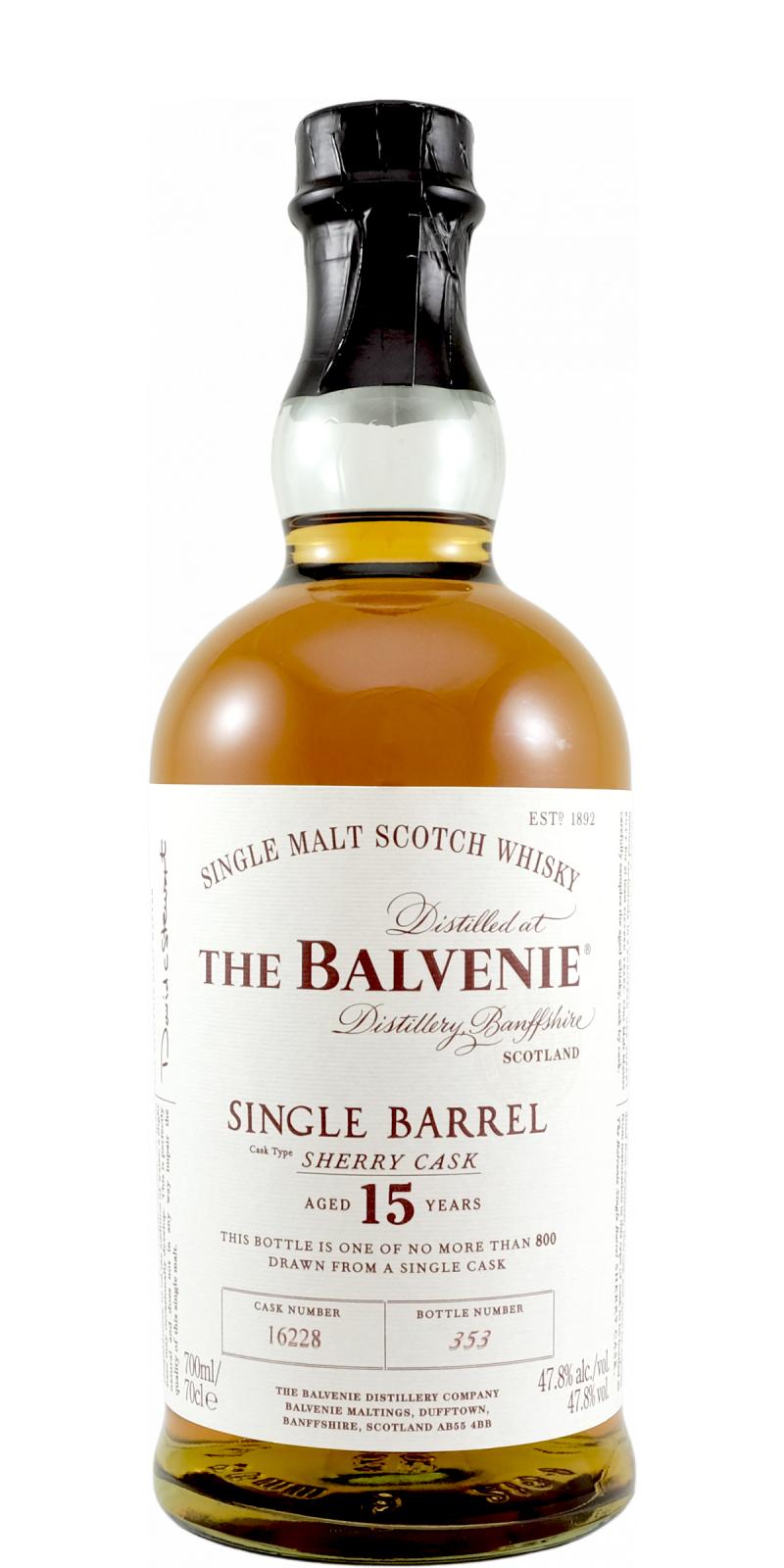 Balvenie 15yo Single Barrel Sherry Cask #16228 47.8% 700ml