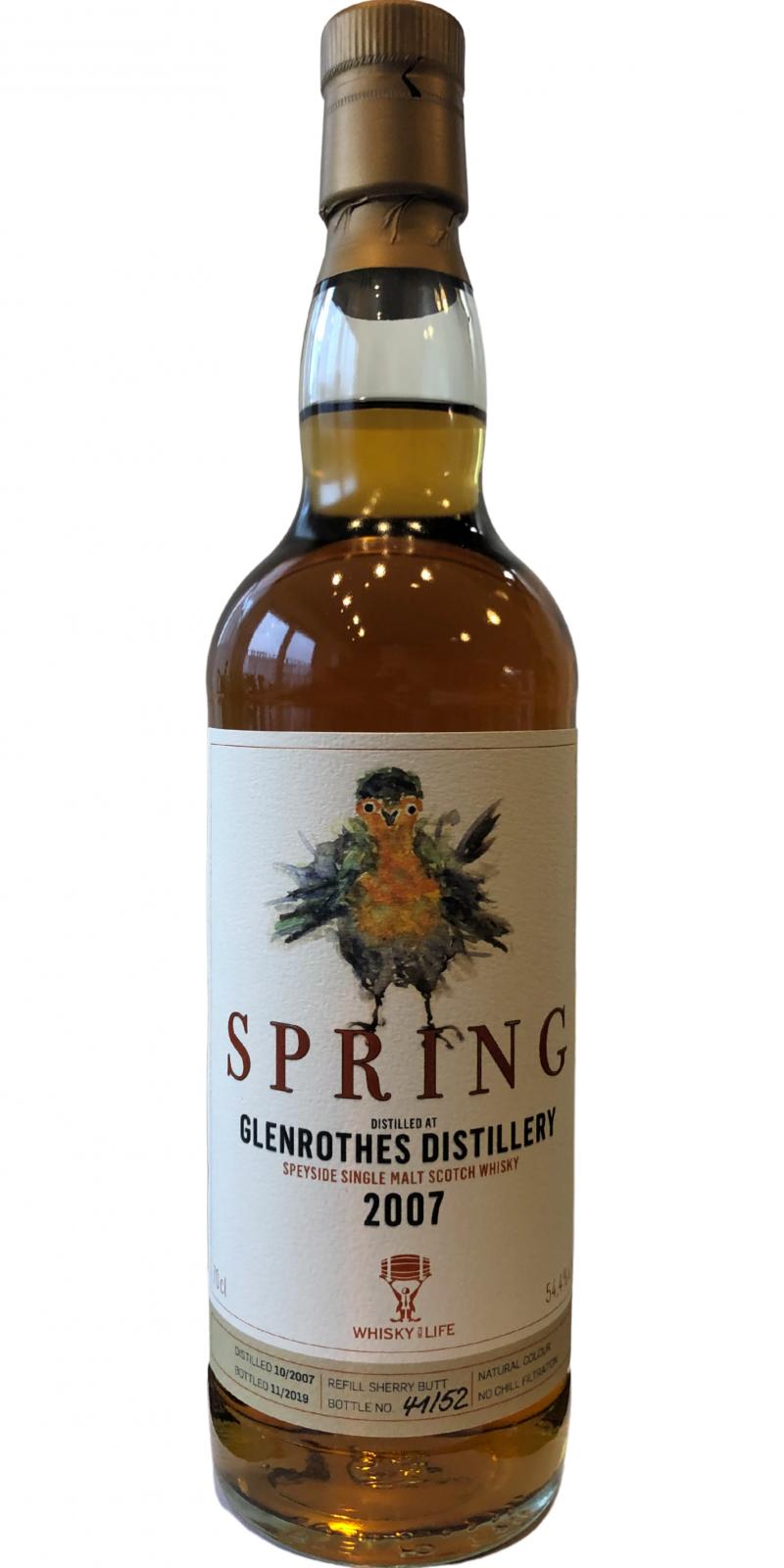 Glenrothes 2007 Spring Refill Sherry Butt Whisky For Life 54.4% 700ml