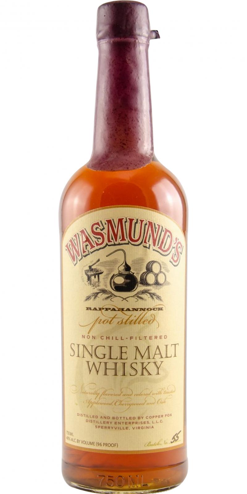 Wasmund's Single Malt Whisky Batch 55 48% 750ml