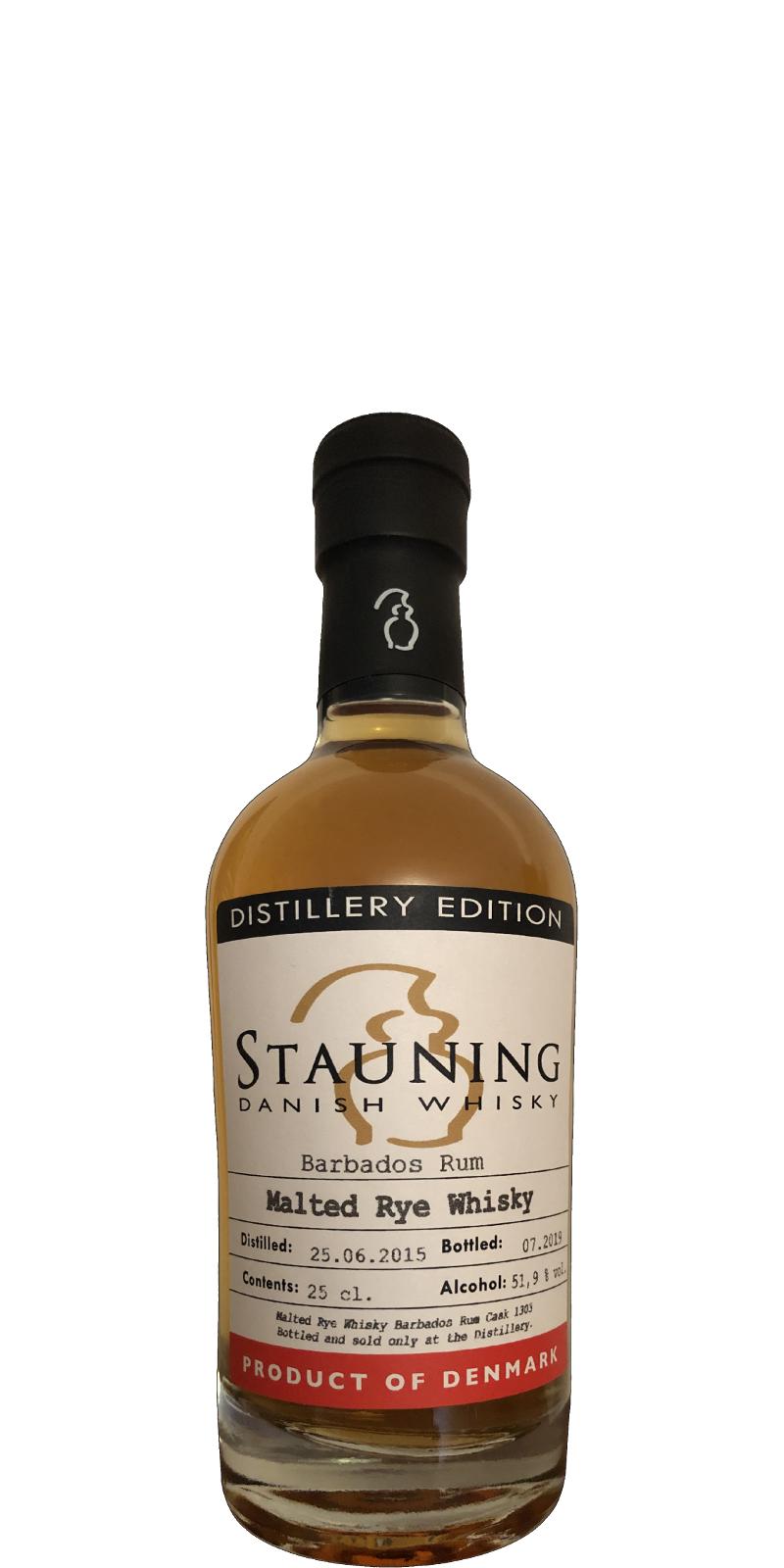 Stauning 2015 Barbados Rum Finish #1303 Distillery Edition 51.9% 250ml