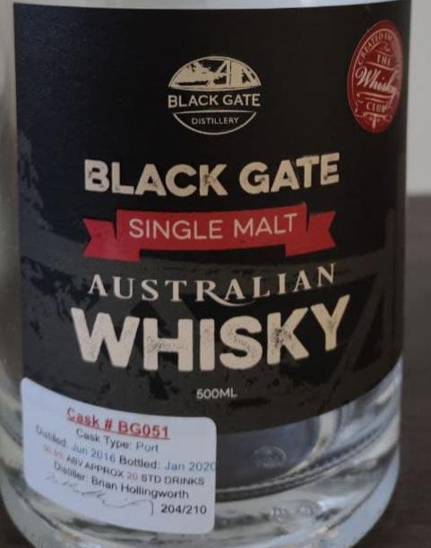 Black Gate 2016 Australian Whisky Port BG051 50.5% 500ml