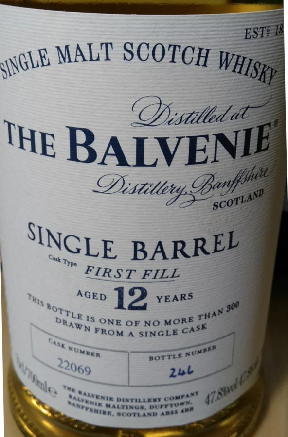 Balvenie 12yo First Fill Ex-Bourbon Barrel #22069 47.8% 700ml