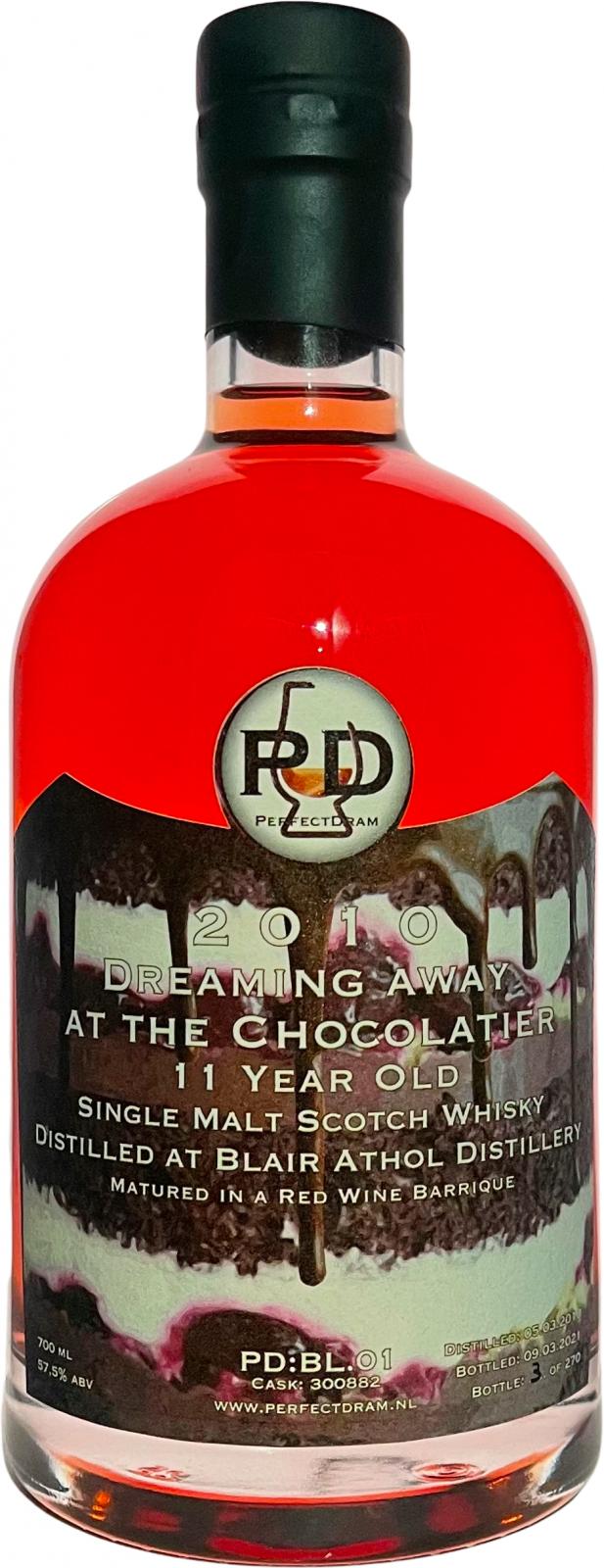 Blair Athol 2010 PDnl Dreaming Away at the Chocolatier PD:BL.01 Red Wine Barrique #300882 57.5% 700ml