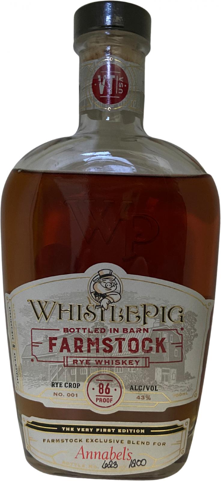 WhistlePig Farmstock Rye Annabels 43% 700ml