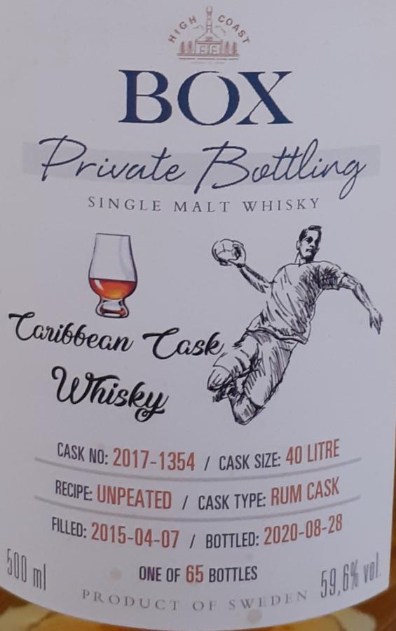 Box 2015 HCD Private Bottling Rum cask 2017 1354 59.6% 500ml