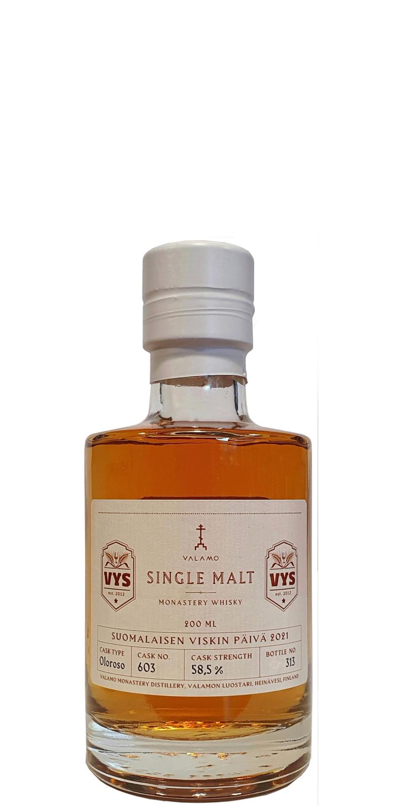 Valamo Monastery Whisky Single Malt Oloroso #603 Suomalaisen Viskin Paiva 2021 58.5% 200ml