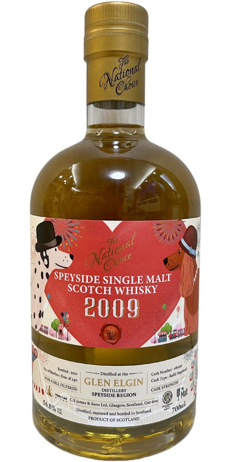 Glen Elgin 2009 CSJS Refill Hogshead #803151 Whisky Land The Malt Pin Xin Yang Xing 56.8% 700ml