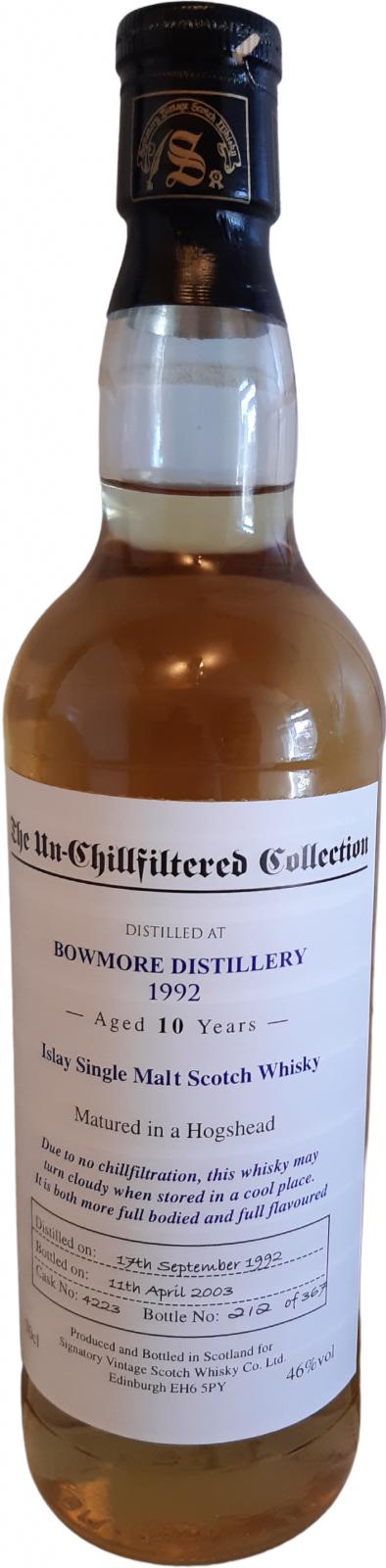 Bowmore 1992 SV The Un-Chillfiltered Collection #4223 46% 700ml