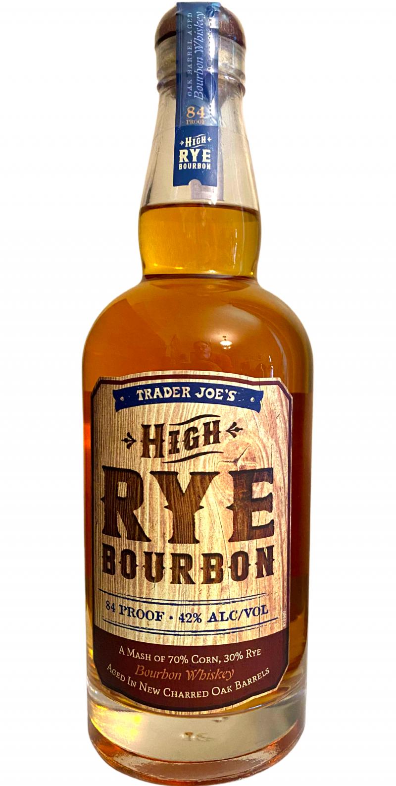 Trader Joe's 3yo TJ High Rye Bourbon New Charred Oak Barrels 42% 750ml