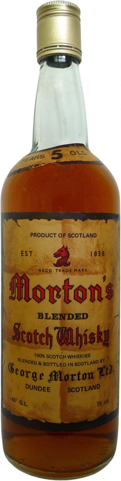 Morton's 5yo Blended Scotch Whisky 43% 750ml