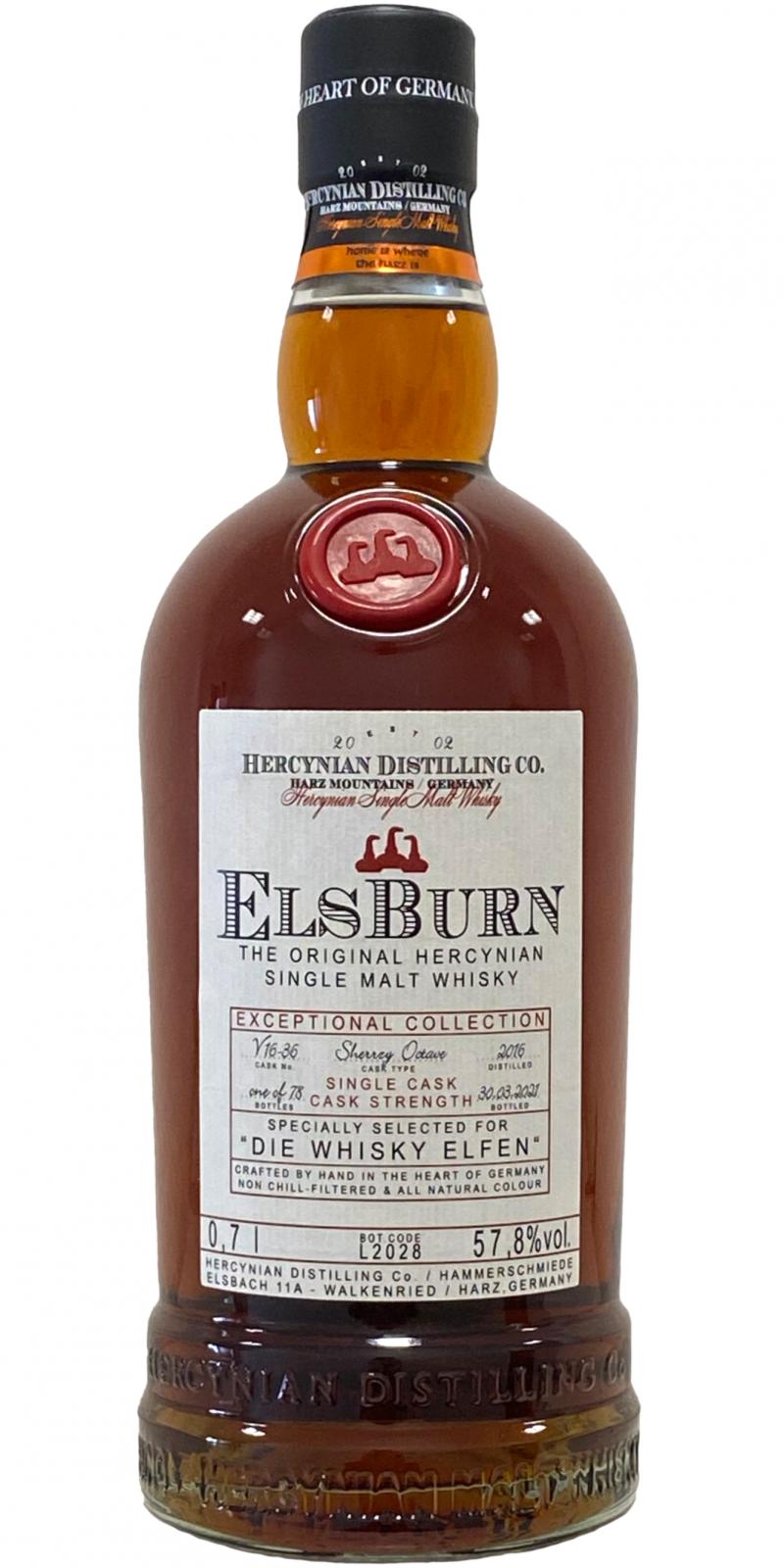 ElsBurn 2016 Exceptional Collection Sherry Octave V16-36 Die Whisky Elfen 57.8% 700ml