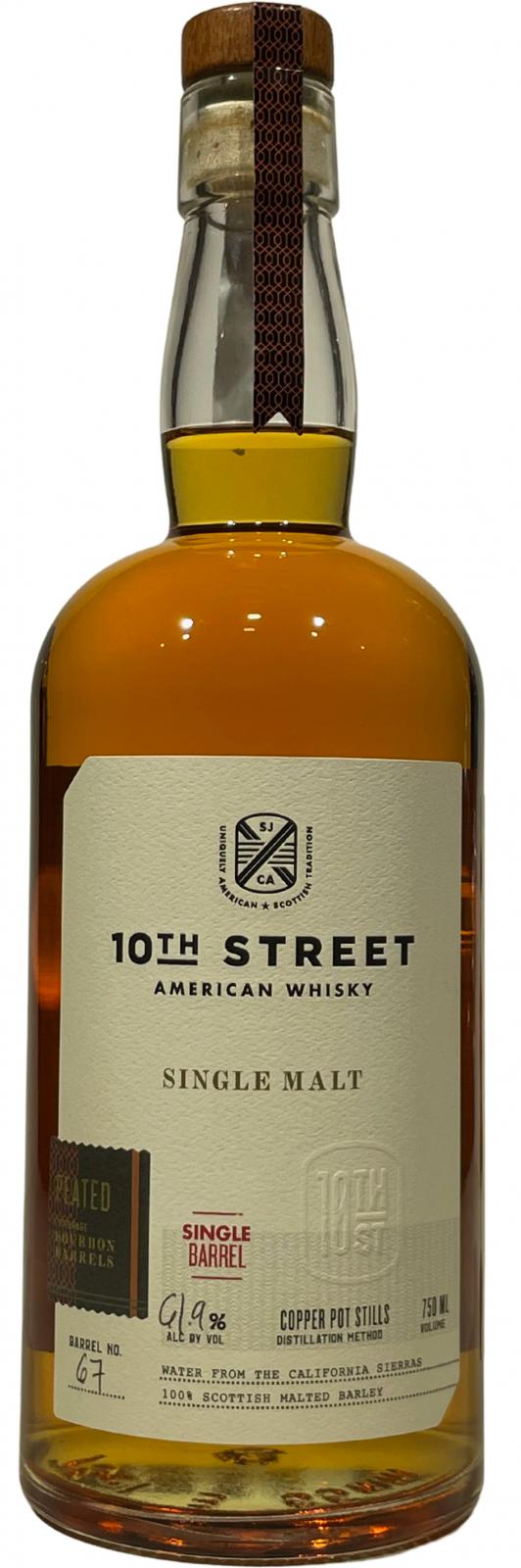 10th Street Single Malt Single Barrel Bourbon Barrels 67 The Whisky Shop 61.9% 750ml