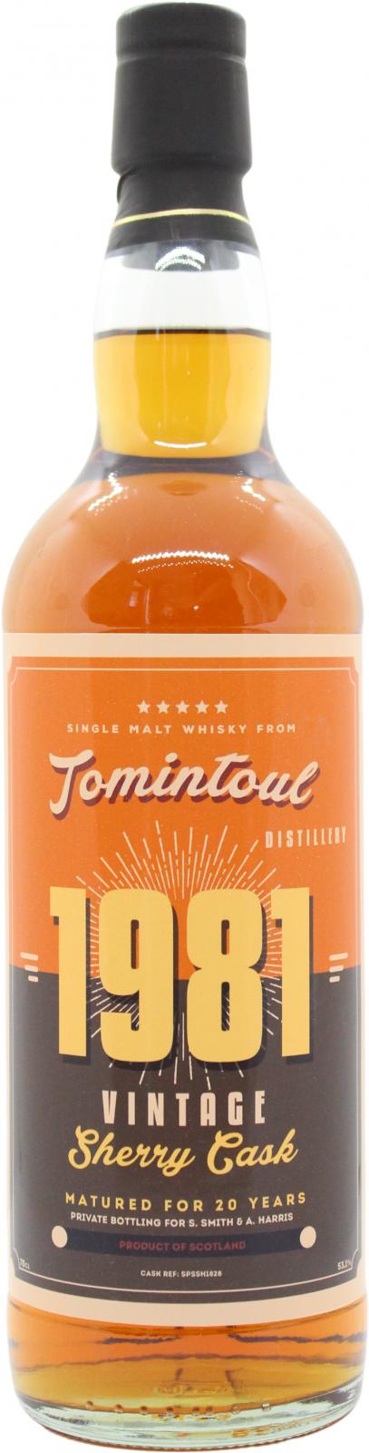 Tomintoul 1981 UD Sherry Cask SPSSH1828 S. Smith & A. Harris 53.1% 700ml