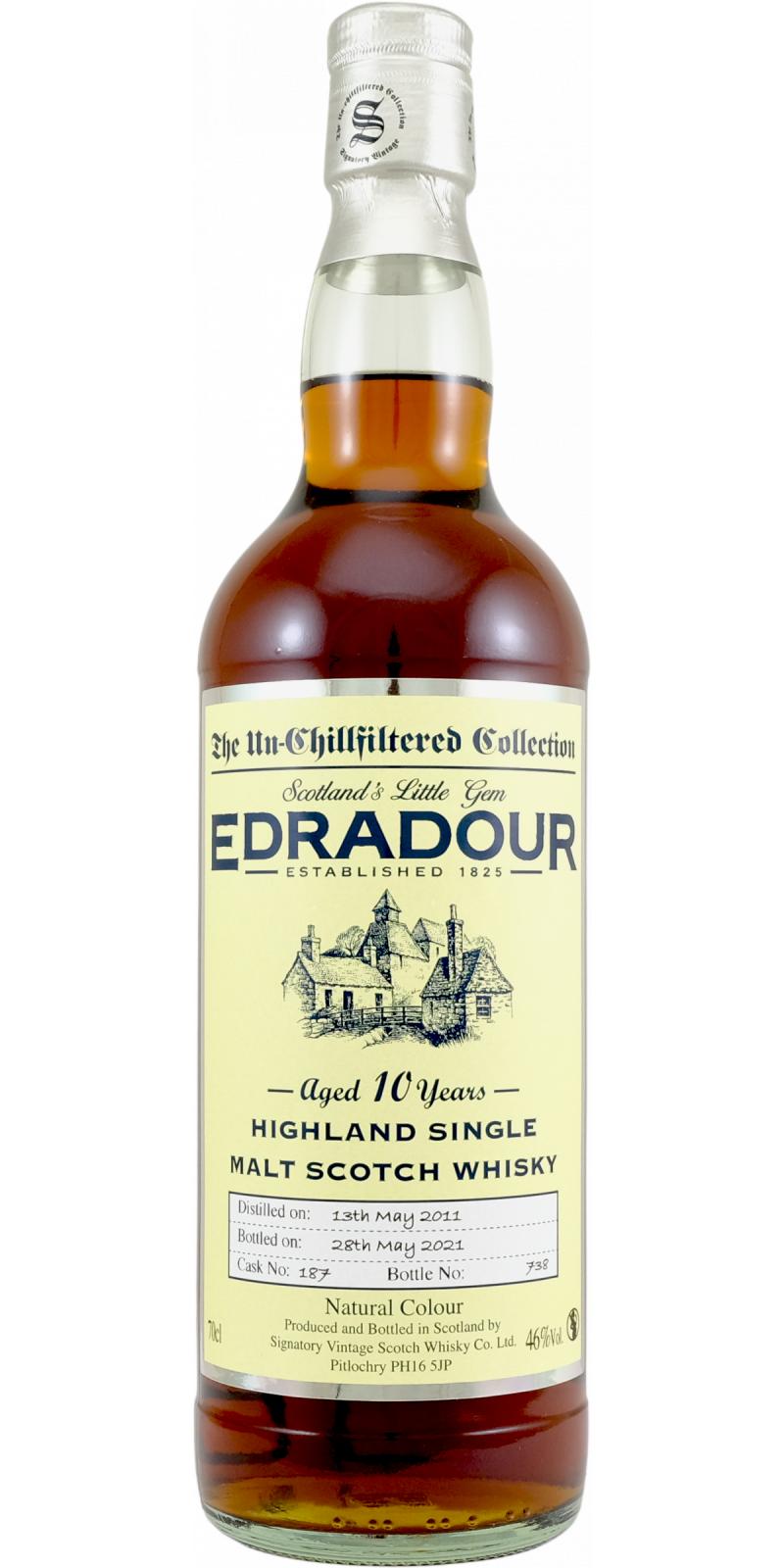Edradour 2011 SV The Un-Chillfiltered Collection First Fill Sherry Butt #187 46% 700ml