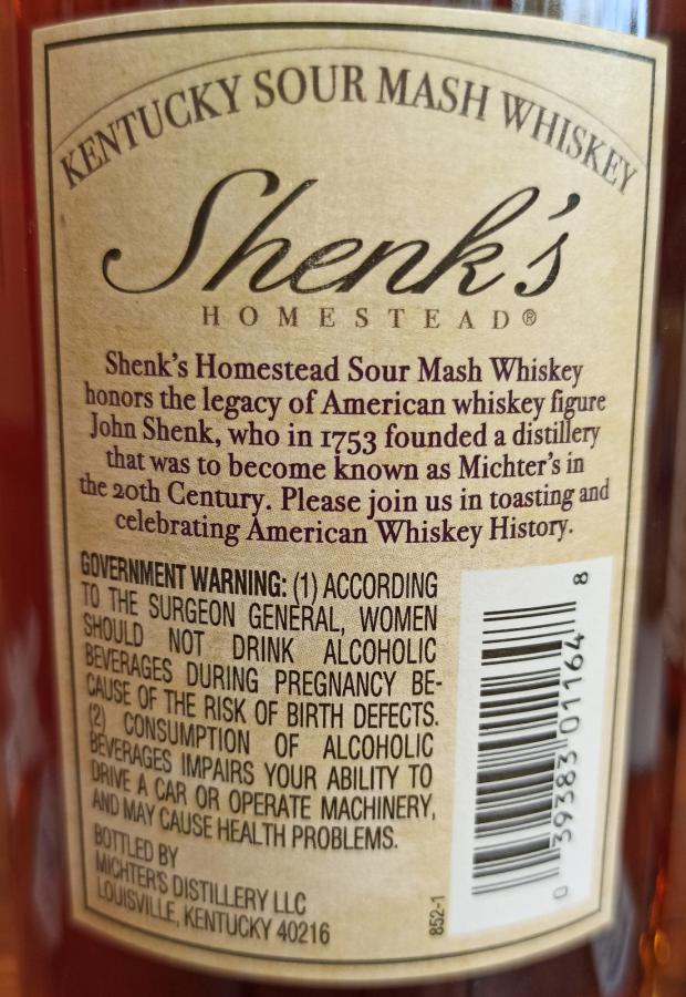 Shenk's Homestead Kentucky Sour Mash Whiskey - Ratings and reviews ...