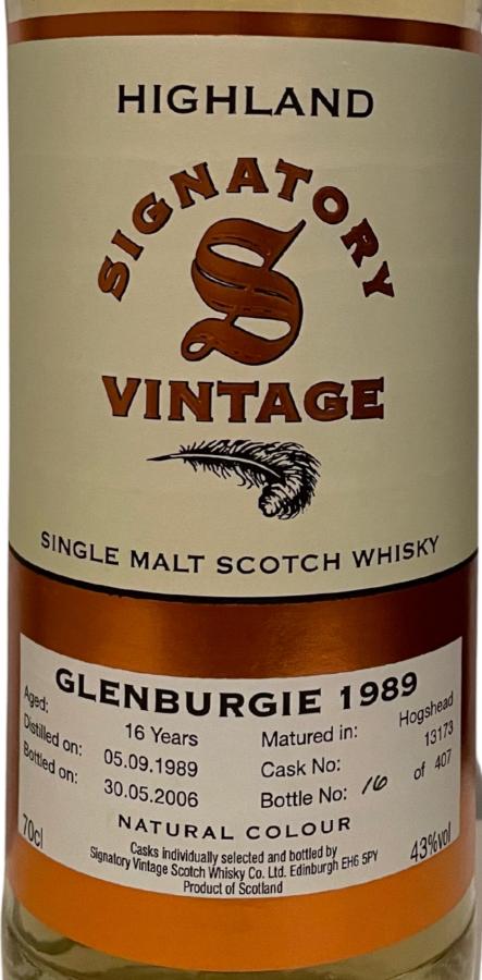 Glenburgie 1989 SV Vintage Collection Hogshead 13173 43% 700ml