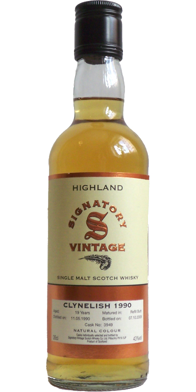 Clynelish 1990 SV Vintage Collection Refill Butt #3949 43% 350ml