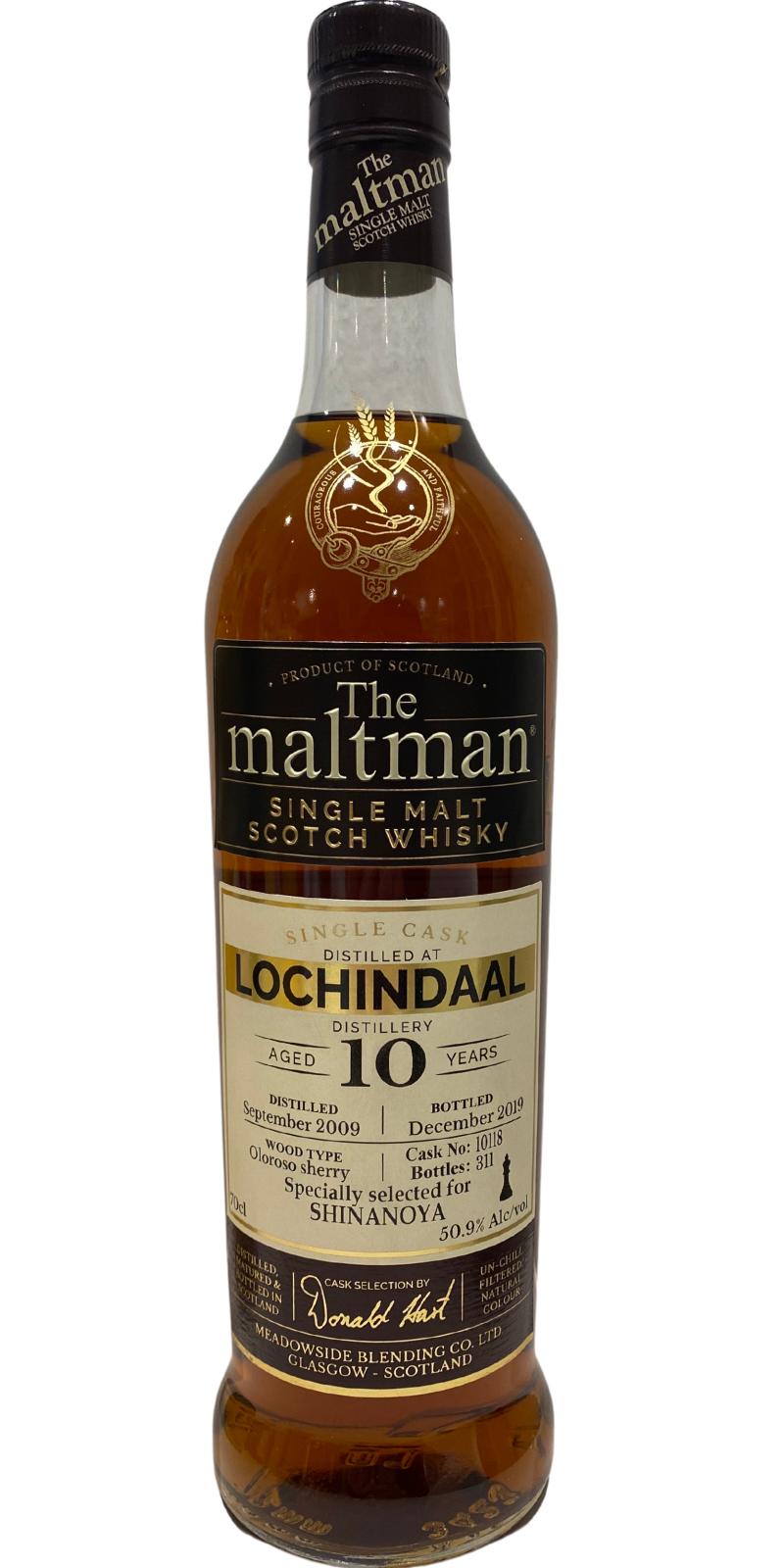Lochindaal 2009 MBl Oloroso Sherry #10118 Shinanoya 50.9% 700ml
