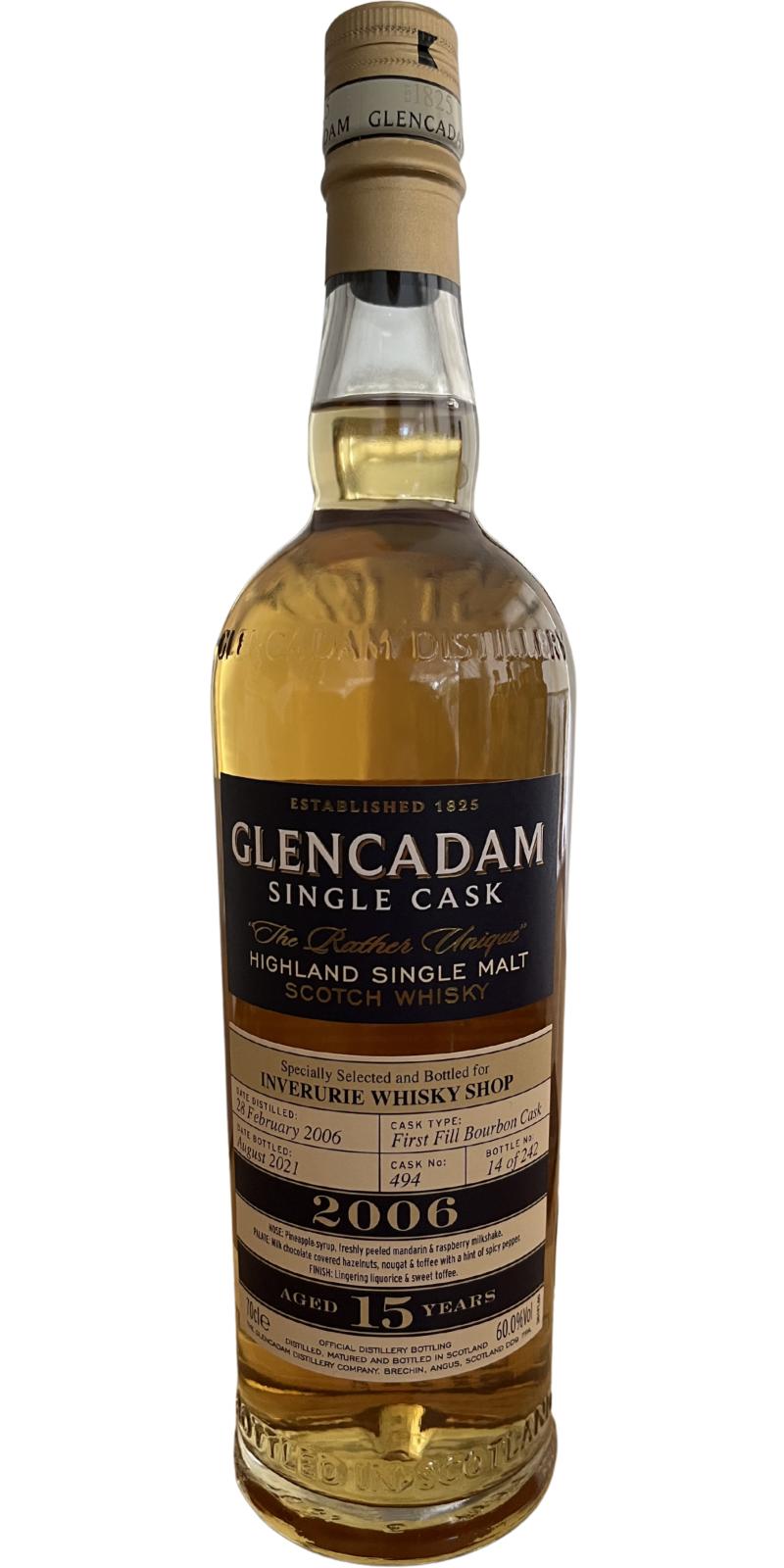 Glencadam 2006 First Fill Bourbon #494 Inverurie Whisky Shop Exclusive 60% 700ml