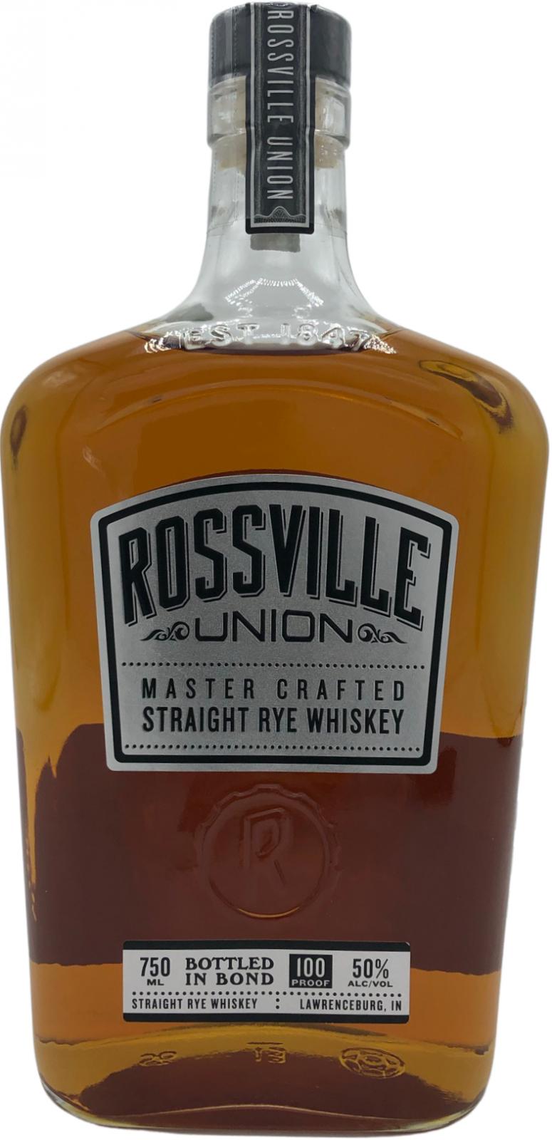 Rossville Union Master Crafted Straight Rye Whisky BIB 212 Doti LIquors for Adventure's Club Bourbon Society Illinois 50% 750ml