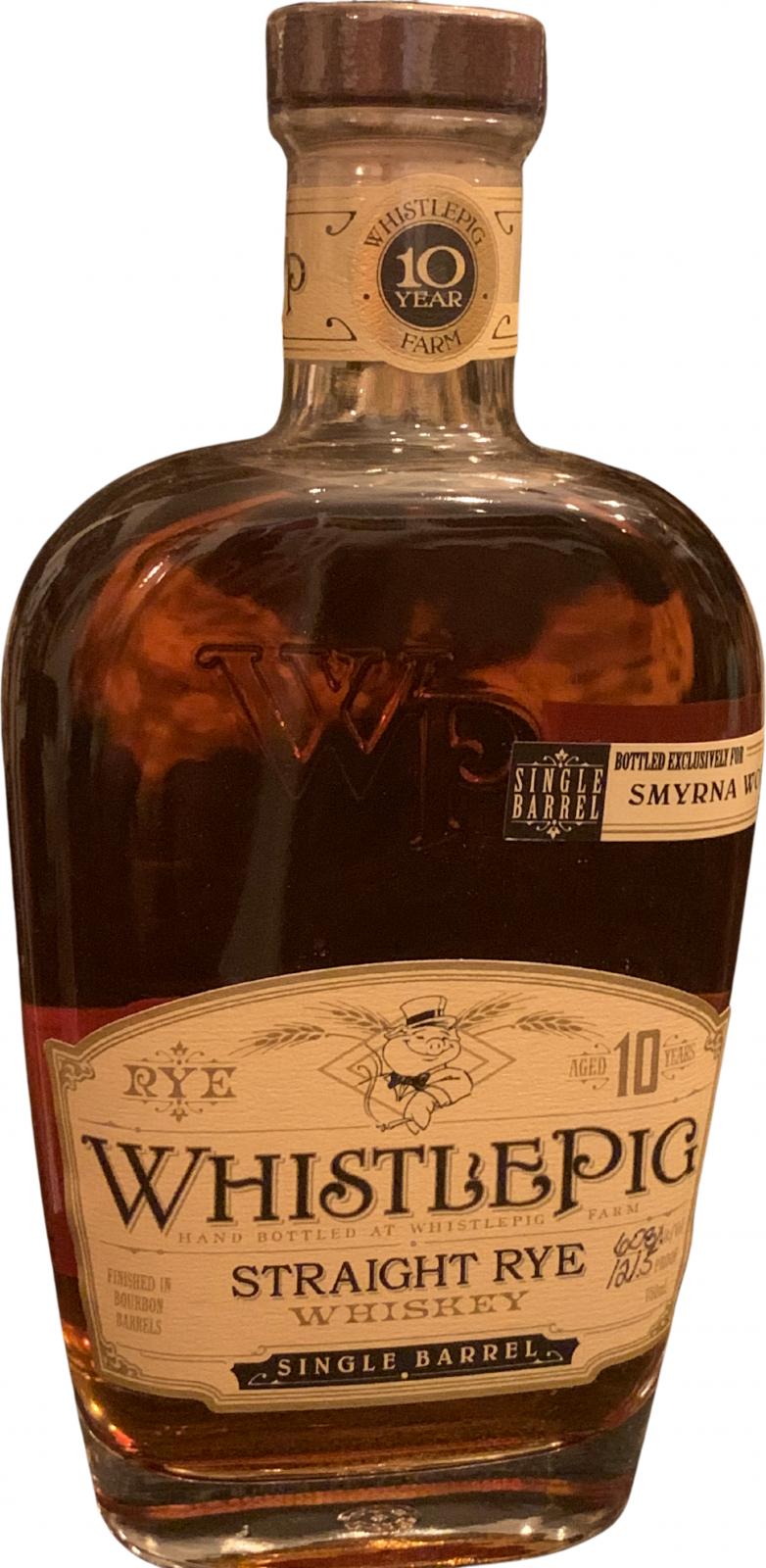 WhistlePig 10yo Bourbon Barrel Smyrna World of Beverage 60.8% 750ml