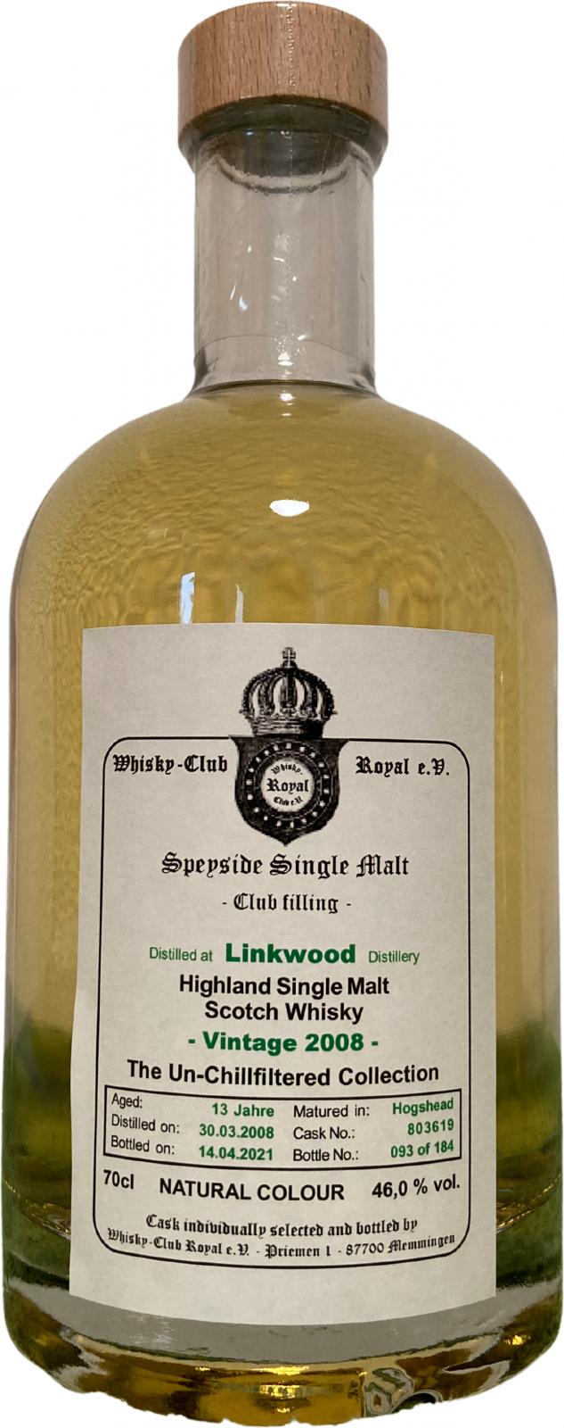 Linkwood 2008 WCR see note by RoyalScotsman #803619 46% 700ml